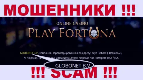 Инфа об юридическом лице Play Fortuna, ими оказалась организация GLOBONET B.V.