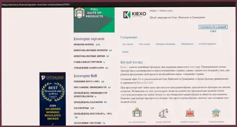 Публикация про ФОРЕКС брокерскую компанию Киексо Ком представлена на сайте Directory FinanceMagnates Com