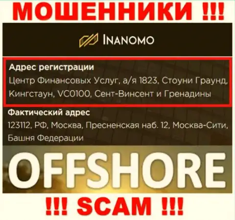 Инаномо - это незаконно действующая компания, которая зарегистрирована в оффшорной зоне по адресу: 123112, РФ, город Москва, Пресненская наб12, Москва-Сити, Башня Федерации