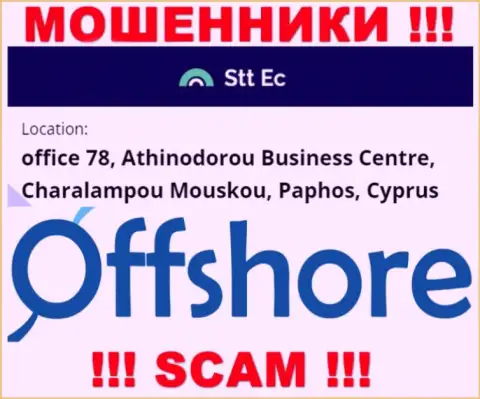 Довольно опасно совместно работать, с такого рода internet аферистами, как контора СТТЕС, ведь засели они в офшоре - office 78, Athinodorou Business Centre, Charalampou Mouskou, Paphos, Cyprus