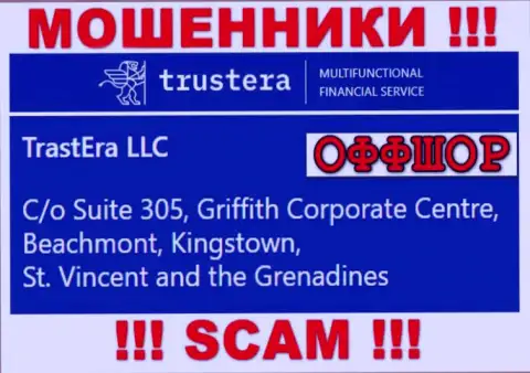 Suite 305, Griffith Corporate Centre, Beachmont, Kingstown, St. Vincent and the Grenadines - офшорный адрес жуликов Trastera LLC, опубликованный у них на сайте, БУДЬТЕ ПРЕДЕЛЬНО ОСТОРОЖНЫ !!!