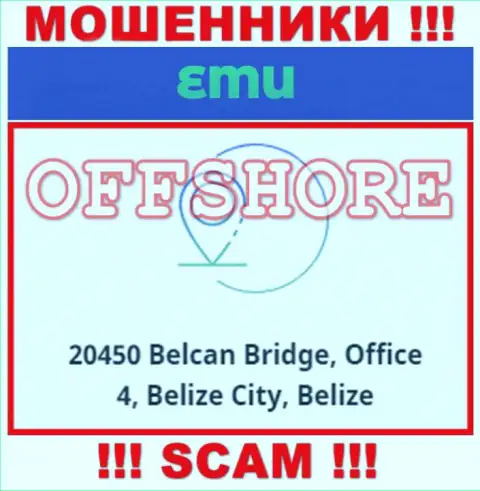 Организация EM U расположена в оффшоре по адресу - 20450 Belcan Bridge, Office 4, Belize City, Belize - стопроцентно internet мошенники !!!