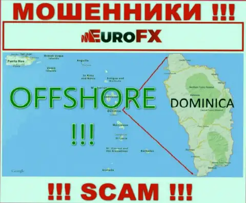 Доминика - офшорное место регистрации мошенников EuroFX Trade, приведенное на их онлайн-ресурсе