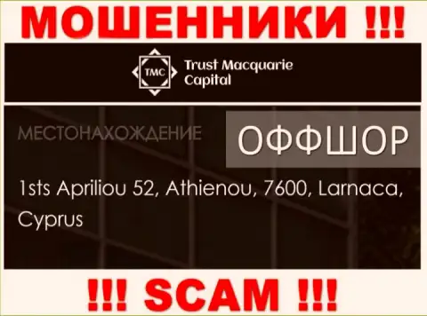 1sts Apriliou 52, Athienou, 7600, Larnaca, Cyprus - адрес, по которому пустила корни мошенническая контора Trust M Capital