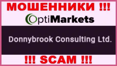 Мошенники OptiMarket сообщают, что Donnybrook Consulting Ltd управляет их лохотронным проектом