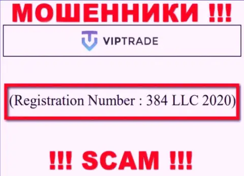 Регистрационный номер организации Vip Trade: 384 LLC 2020