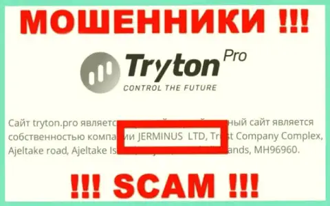 Инфа об юридическом лице Тритон Про - им является контора Jerminus LTD