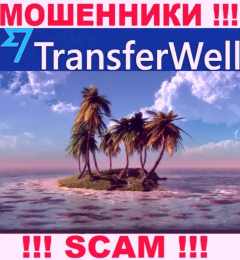 Не загремите в капкан internet ворюг TransferWell - спрятали данные об официальном адресе регистрации