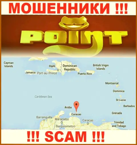 Организация PointLoto Com зарегистрирована очень далеко от своих клиентов на территории Curacao