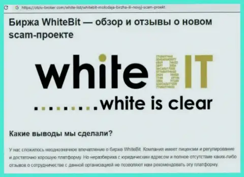 White Bit - это компания, сотрудничество с которой доставляет только убытки (обзор)