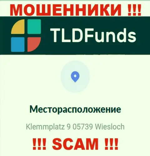 Информация о официальном адресе TLD Funds, что размещена у них на сайте - фиктивная