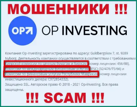 Разводилы OPInvesting могут безнаказанно обворовывать, потому что их регулятор (International Financial Services Commission) - это мошенник