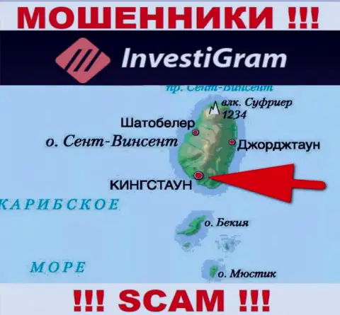 На своем информационном ресурсе InvestiGram написали, что они имеют регистрацию на территории - Kingstown, St. Vincent and the Grenadines