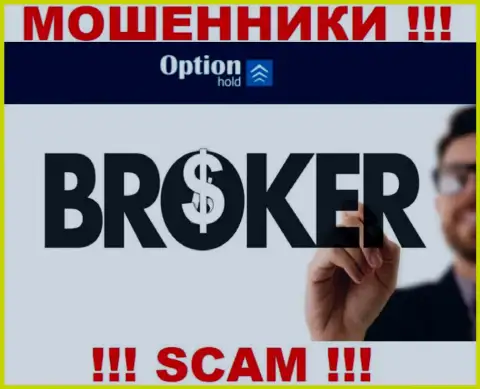 Broker - в указанном направлении оказывают свои услуги internet мошенники OptionHold Com