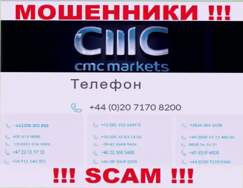 Ваш номер телефона попался на удочку мошенников CMC Markets - ожидайте звонков с разных номеров