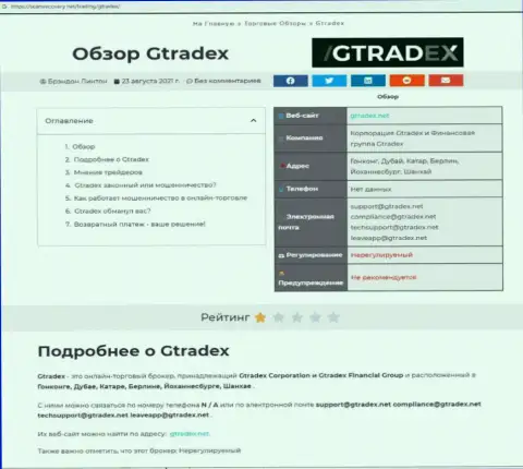 GTradex Net - МОШЕННИКИ ! Условия для торгов, как ловушка для лохов - обзор противозаконных деяний