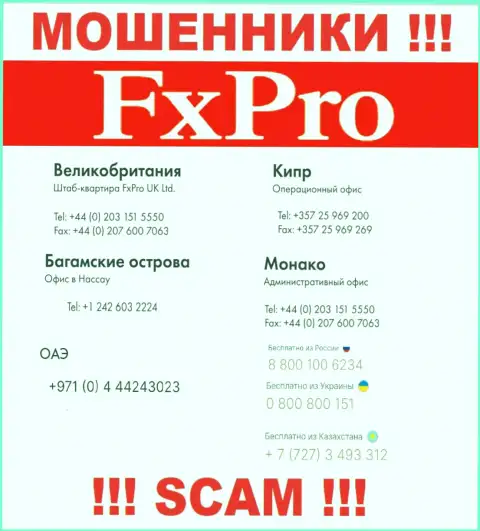 Будьте очень внимательны, вас могут облапошить интернет ворюги из FxPro Group Limited, которые трезвонят с разных номеров телефонов