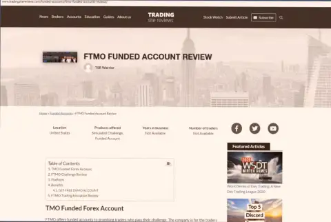 Обзор мошеннических уловок FTMO, позаимствованный на одном из сайтов-отзовиков