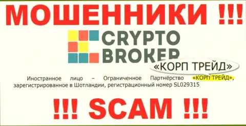 Инфа о юридическом лице мошенников Crypto Broker
