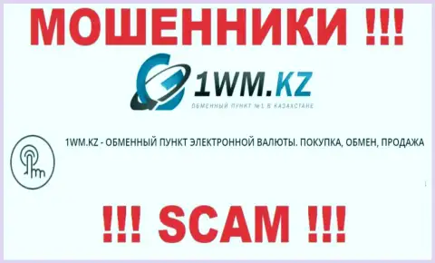 Деятельность мошенников 1WM Kz: Online-обменник - это ловушка для наивных клиентов