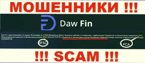 Компания Daw Fin незаконно действующая, и регулятор у нее точно такой же мошенник