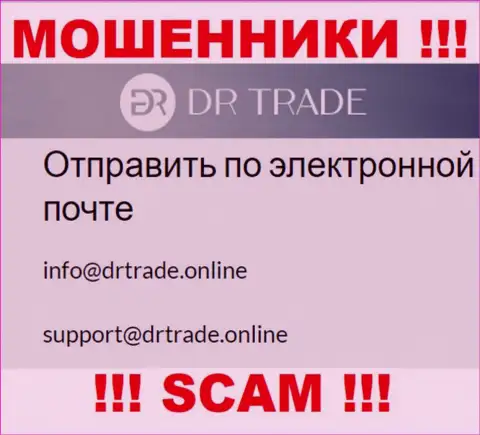 Не пишите письмо на адрес электронного ящика мошенников DR Trade, размещенный у них на web-сайте в разделе контактной инфы - это очень рискованно