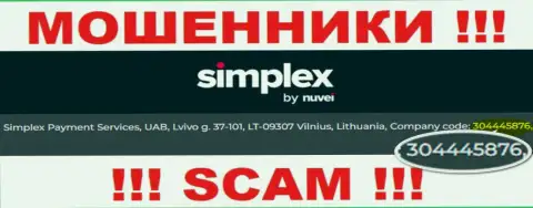 Присутствие рег. номера у Simplex (304445876) не говорит о том что компания надежная