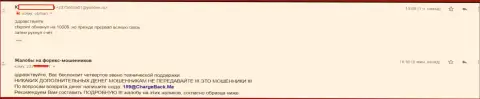 Разводняк валютного игрока в Форекс брокерской организации ЦФХ Поинт, на сумму в размере 1 тысячу долларов США - ВОРЮГИ !!!